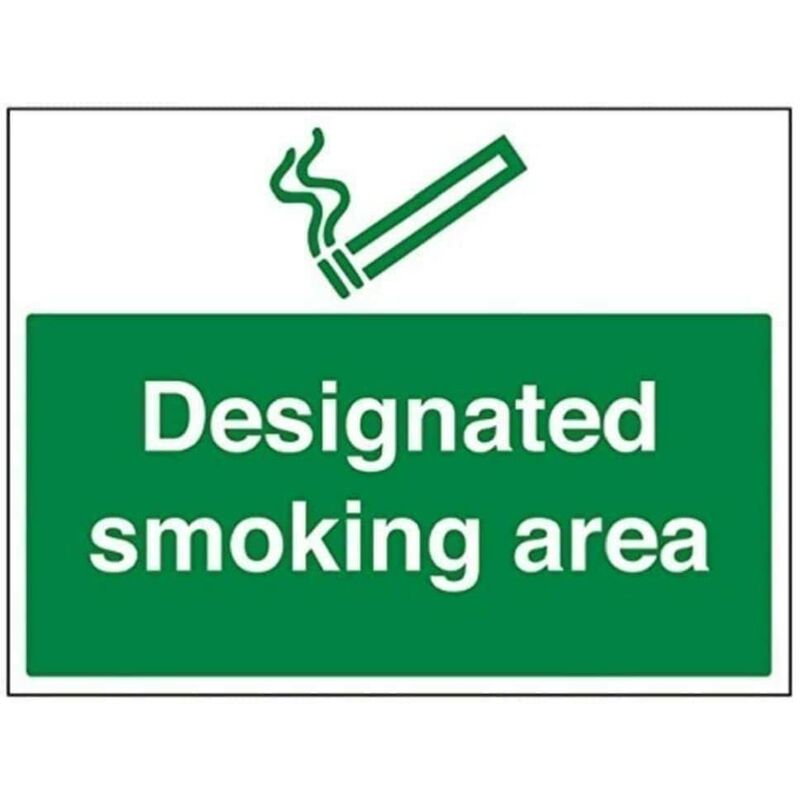 Image of 57041bf-rdesignato cartello divieto Zona Fumatori, Plastica rigida, paesaggio, 400 mm x 300 mm, colore: verde - Vsafety