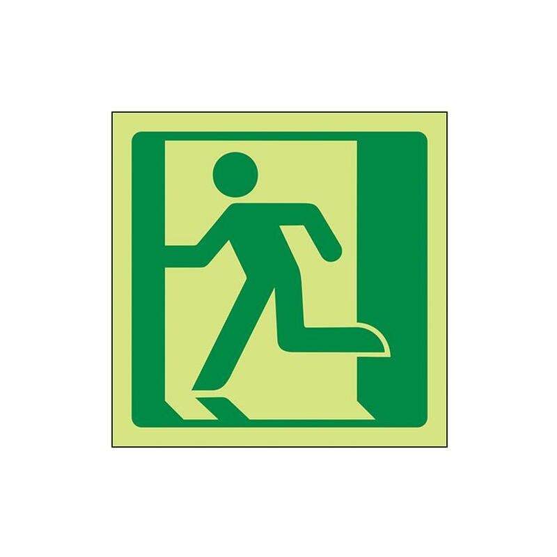 Cartello per uscita antincendio con logo che corre...