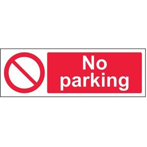 V Safety No Parking Prohibition Sign  300 mm x 100 mm  1 mm in plastica rigida