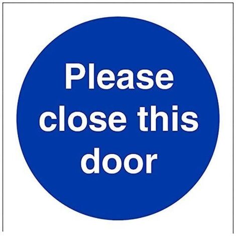 V Safety Please Close This Door - Cartello obbligatorio, quadrato, 100 mm x 100 mm - 1 mm in plastica rigida