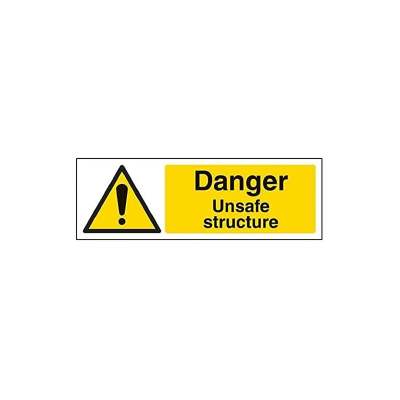 Image of Segni 67079 ax-s costruzione segnale di avvertimento pericolo rischio struttura, Autoadesivo, paesaggio, 300 mm x 100 mm, colore: nero/giallo