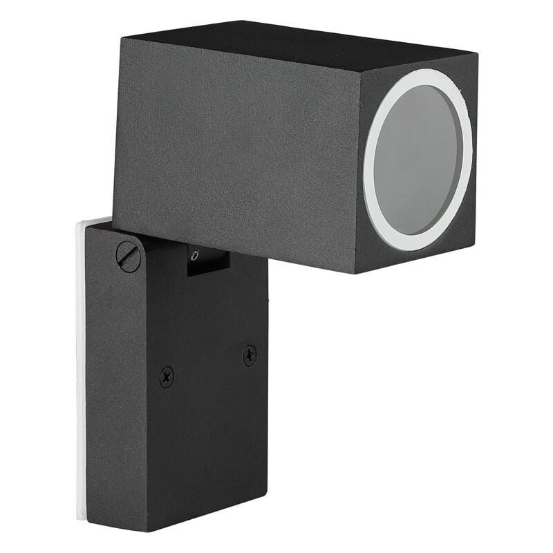 Lampe murale d'extérieur - Fixations murales ajustables - Support GU10 - IP44 - Noir mat