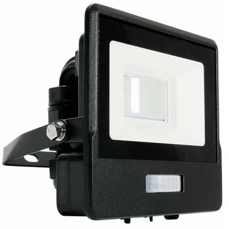 V-TAC 10W Samsung Chip LED Flutlicht mit PIR-Sensor, Schwarz, Warmweiß, IP65