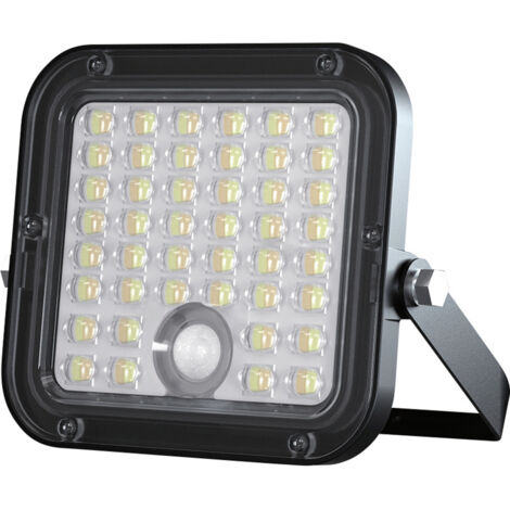 V-TAC 10W Solar LED Flutlicht Fernbedienung LiFePO4 5m Kabel Schwarz 4000K+6000K