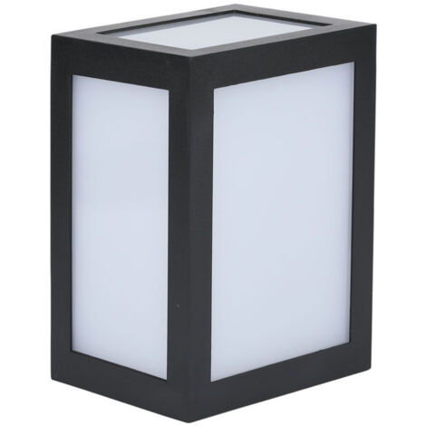 V-TAC 12W quadratische LED-Laternen-Wandleuchte, Schwarz, Naturweiß, IP65