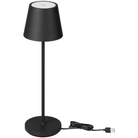 V-TAC 1,5 W LED-Tischleuchte, Schwarz, Aluminium, mit kabellosem Ladegerät und Touch-Dimmung, Warmweiß, IP54