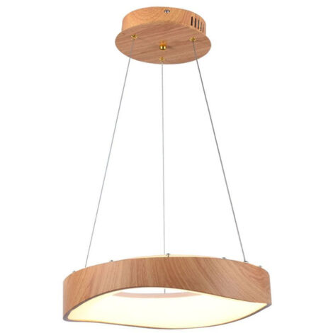 V-TAC 18W Moderner runder LED-Kronleuchter aus Holz D400xH1400mm Warmweiß