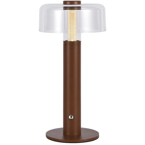 V-TAC 1W LED Tischleuchte Transparent Braun Wiederaufladbar, Dimmbar Warmweiß