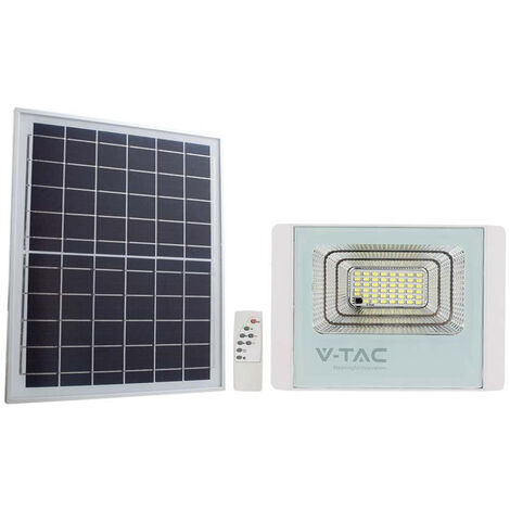 V-TAC 20W LED-Strahler mit Solarpanel und Fernbedienung, austauschbarer Akku 6400K weiß - 10409
