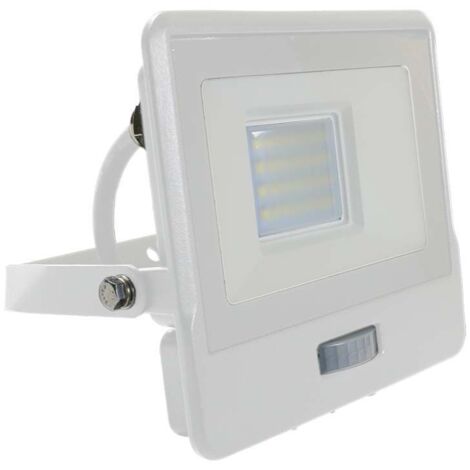 V-TAC 20W Samsung Chip LED Flutlicht mit PIR-Sensor, 1m Kabel, Weiß, Warmweiß, IP65