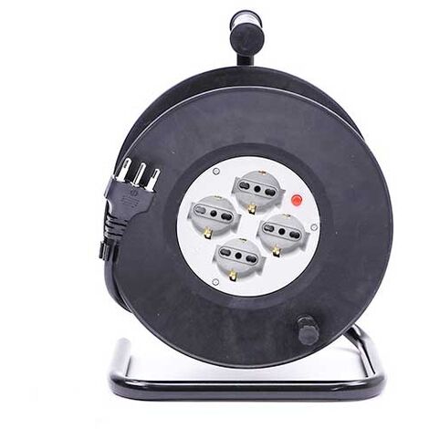 V-TAC 25M Kabeltrommel Italienischer Standard 4-fach Schuko 10/16A mit Überlastungsschutz - sku 8703
