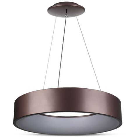 V-TAC 25W kreisförmige LED-Pendelleuchte in Kaffeefarbe, Metall, 45 x 120 cm, Warmweiß