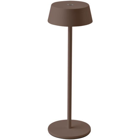 V-TAC 2W LED Tischleuchte Braun Wiederaufladbar, Touch Dimmbar Warmweiß IP54