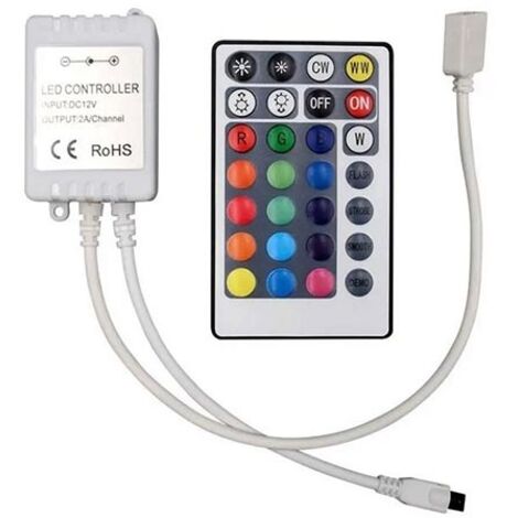 V-TAC 3-in-1 RGB-LED-Streifen-Controller mit 28-Tasten-Infrarot-Fernbedienung