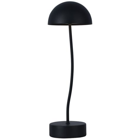 V-TAC 3W LED Tischlampe Schwarz Farbe Wiederaufladbar mit USB C Touch Dimmbar Warmweiß