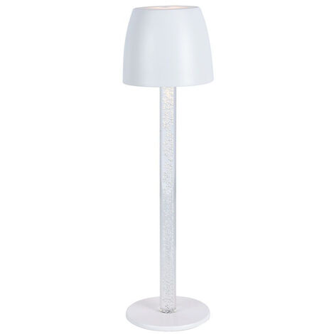 V-TAC 3W LED Tischleuchte Schwarz und Transparent Wiederaufladbar, Touch Dimmbar Warmweiß