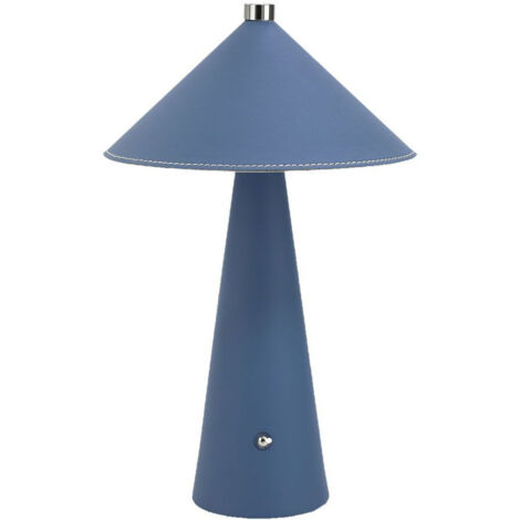 V-TAC 3W wiederaufladbare LED-Lampe, blaues Metall-Leder-Cape, Touch-dimmbar, 3-in-1