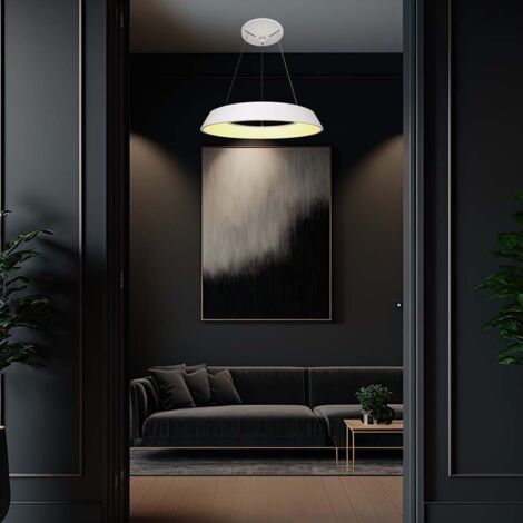 V-TAC 48W Dimmbarer runder LED-Kronleuchter aus weißem Metall, Naturweiß