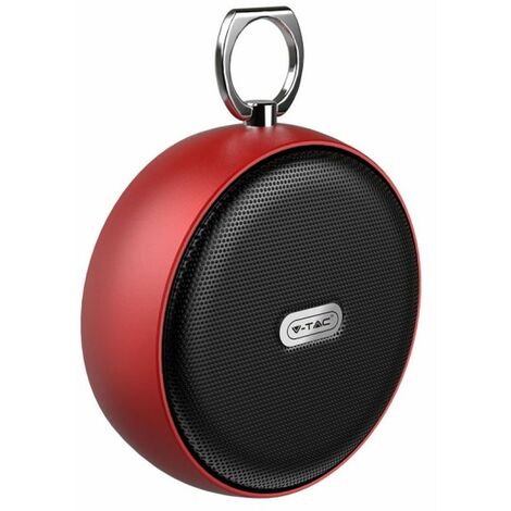 V-TAC 4W Bluetooth-Lautsprecher mit Mikrofon und TF-Steckplatz, 800 mAh, Rot
