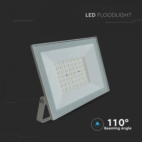 V-TAC 50W Slim E-Serie SMD LED-Flutlicht mit integriertem Treiber, Weiß 4000K, IP65