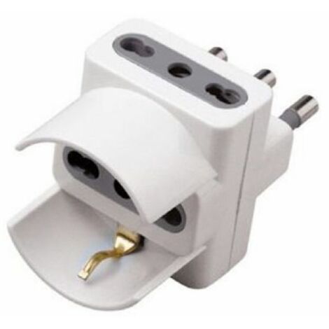V-tac adaptador enchufe 16a 2 tomas 10/16a dos polos+1 dos polos/shuko 8724