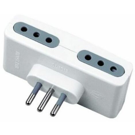 Adaptateur simple fiche italienne 2P+T 10A S11 prise italienne/allemande  2P+T 10A P30