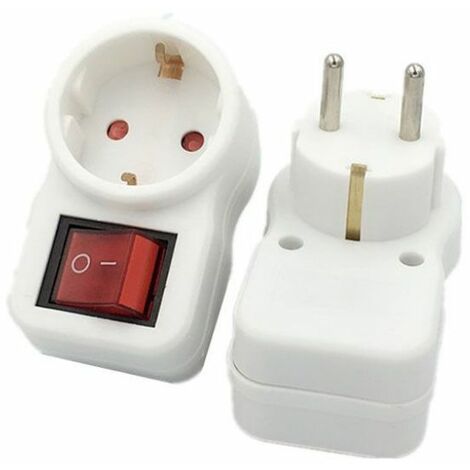 V-TAC Adapter mit 16A Stecker, 250V Schuko-Steckdose und 2-poligem Schalter