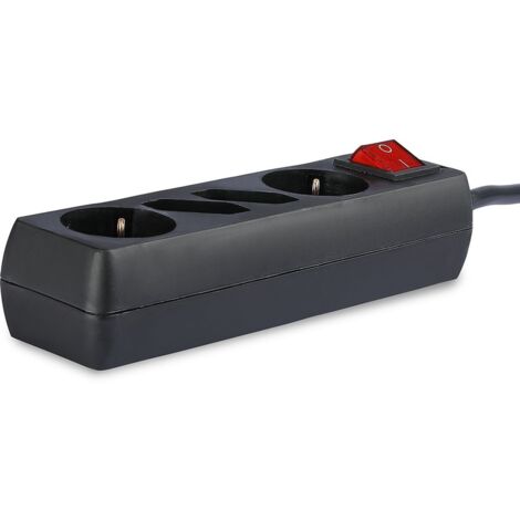 V-TAC Adapter & Steckdosen - 4 Wege - Schalter-Verlängerungssteckdose - IP20 - Schwarz - 1,5m Kabel