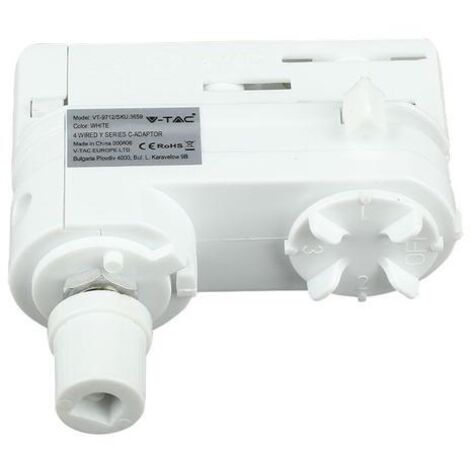 V-TAC Adattatore per Binario Trifase per Connessione 220V Colore Bianco
