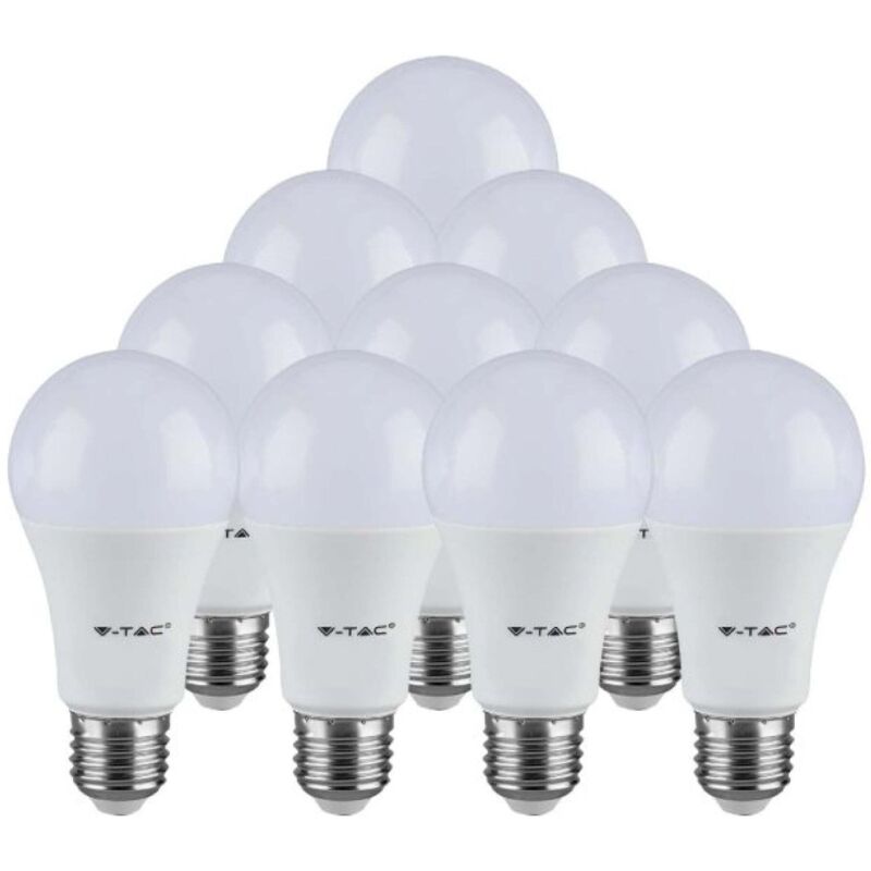 V-TAC Ampoule LED GLS - Support E27 - IP20 - Blanc - 8.5W - 806 Lumens - 6500K - Pack de 10 V-TAC Ampoule LED GLS - Support E27 - IP20 - Blanc - 8.5W - 806 Lumens - 6500K - Pack de 10