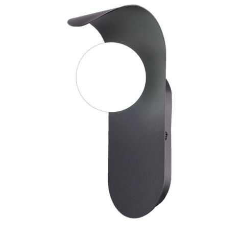 V-TAC Applique da Parete, Attacco G91 (max.5W), Metallo e Vetro, Nero, IP20