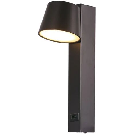 V-TAC Applique LED da Muro Cilindrica 8W Porta USB Fascio Orientabile 3000K