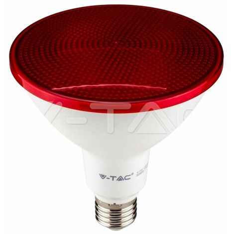 V-TAC Bombilla LED E27 17W PAR38 Color Rojo IP65