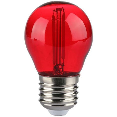 V-TAC Bombilla LED E27 2W G45 Filamento Color Rojo