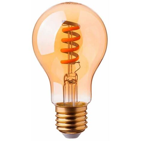 Bombilla LED E27 filamento espiral gold cover A60 4W
