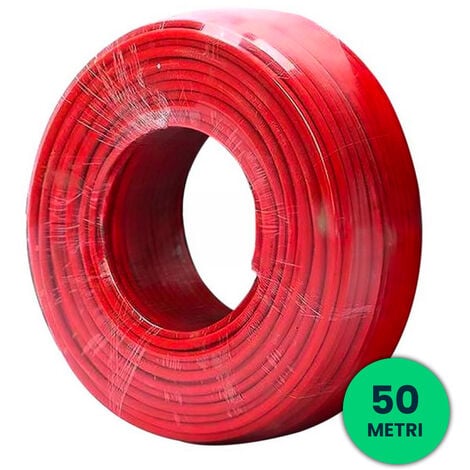 Câble solaire V-TAC 6 mm² unipolaire rouge, bobine de 50 mètres