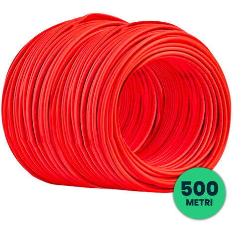 V-TAC Cavo Solare 4 mmq Unipolare Colore Rosso Bobina da 500 Metri