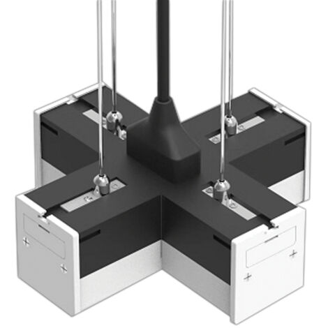 V-TAC Connettore a Forma di X 12W Colore Nero Bianco Naturale