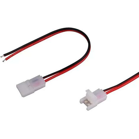 V-TAC Connettore Per Strip LED Larghezza 8mm con clip 2 pin e cavi a saldare