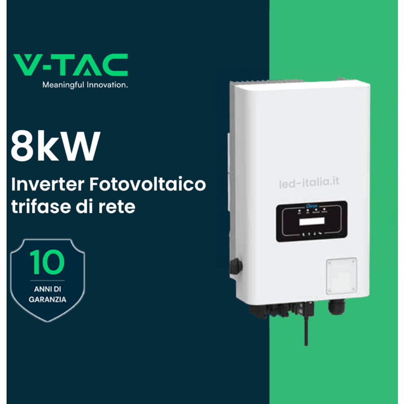 V-tac - Onduleur triphasé de 30 kW avec compteur intelligent WiFi et accessoires intégrés Garantie 5+5 ans IP65
