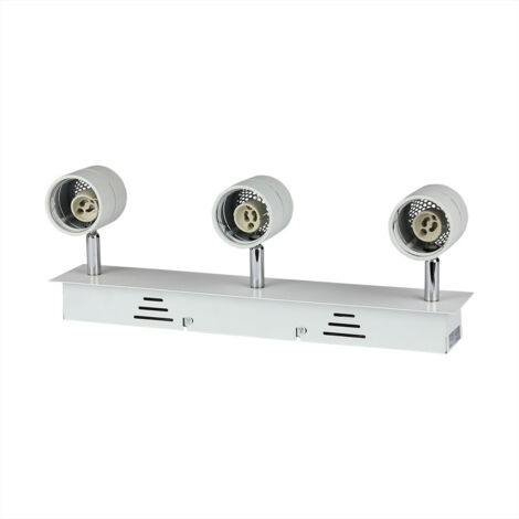 V-TAC Dreifach-LED-Einbaustrahlerhalter 3GU10 Weiß Farbe Einstellbar
