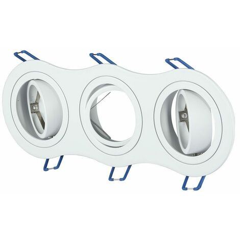 V-TAC Dreifach-LED-Einbaustrahlerhalter rund 3GU10 weiß Farbe verstellbar