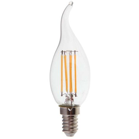 V-TAC E14 4W LED-Glühbirne, Kerzenflamme, Glühfaden, Kaltweiß