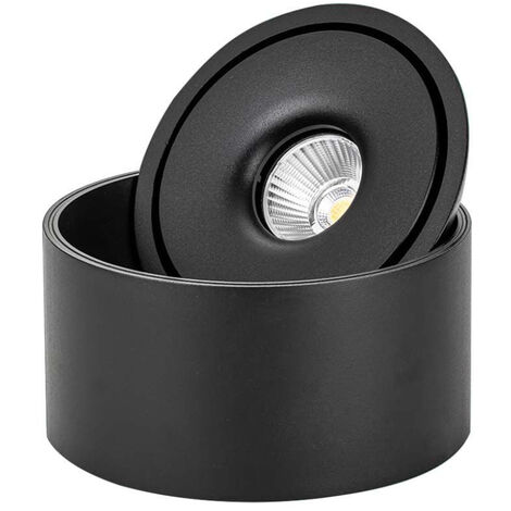 V-TAC Faretto LED COB da Incasso Rotondo 28W Inclinabile Colore Nero 3in1