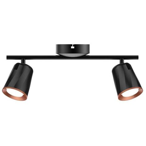V-TAC Faretto LED da Muro Doppio 12W con Testa Orientabile Colore Nero Bianco Caldo IP20