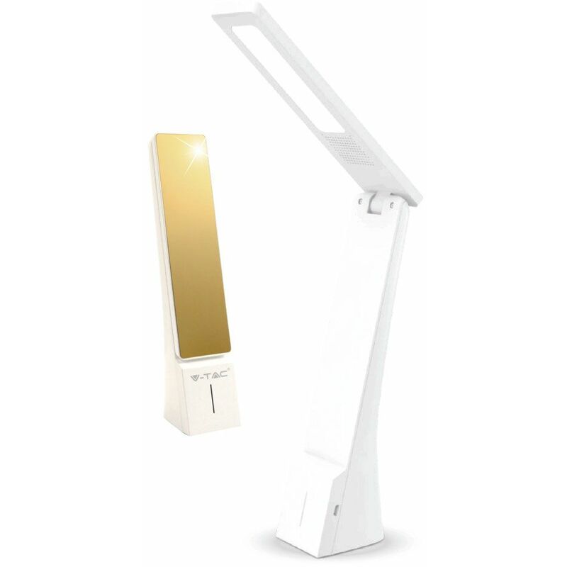 

Lámpara de mesa LED de 4 vatios, lectura de oro blanco, iluminación USB, sensor táctil, control CCT, V-TAC 7099