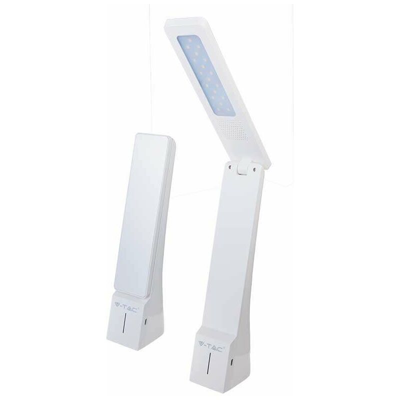 

V-tac - Flexo de estudio LED Plus Recargable 4W 3 en 1.Cuerpo blanco y plateado