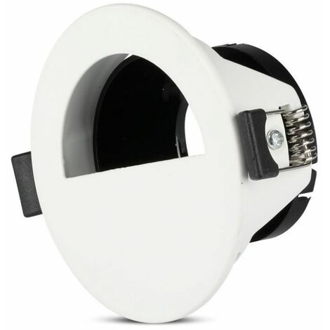 V-TAC GU10 LED-Einbaustrahlerhalter mit Halbmondabschnitt, Farbe Weiß mit schwarzer Innenseite
