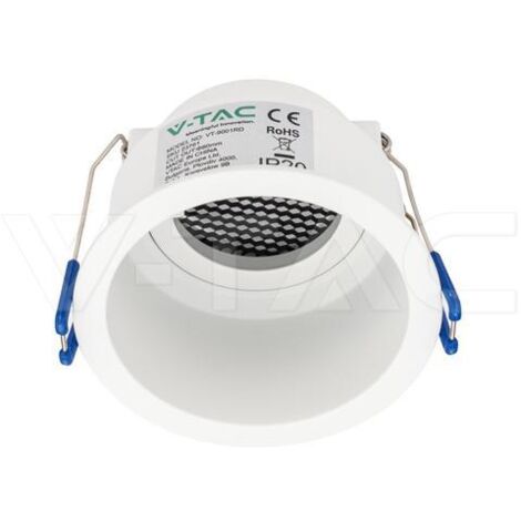 V-tac gu10 runde blendfreie weiße aluminium-einbaulampe - 23761
