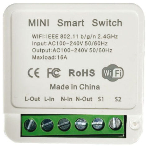 V-TAC Interruttore Smart Wi-Fi Mini 2 Canale 150W App Smart Life Alexa Google